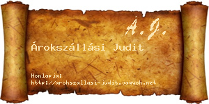Árokszállási Judit névjegykártya