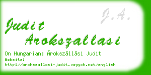 judit arokszallasi business card